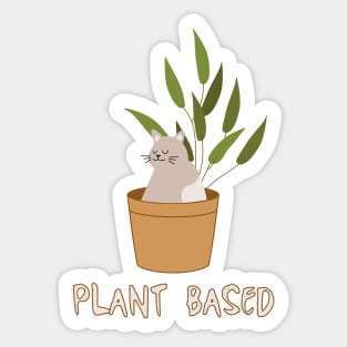 Funny Vegan Plant Based Kitty for Cat and Animal Lovers Sticker